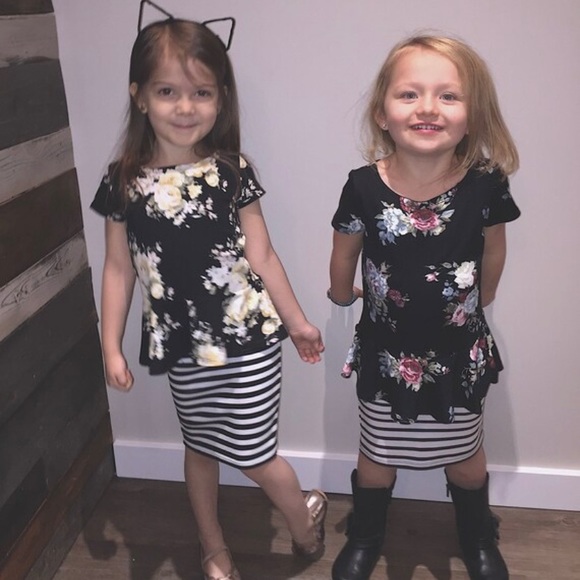 Toddler Peplum Floral Top Canadian Small Shop Handmade - Picture 5 of 6